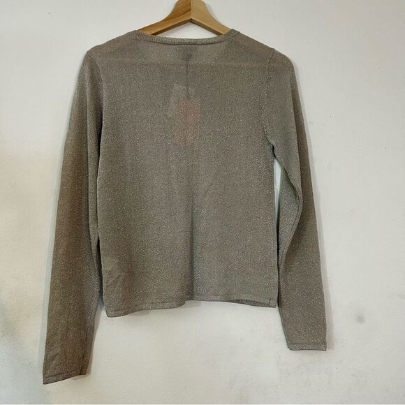 NWT Halogen Sweater Size XS in Sparkle Silver, Long Sleeves, Evening, Holiday - Picture 2 of 4